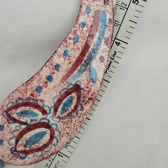 Vtg. Ceramic Handcrafted Collar Necklace Paisley 19" W/2"Extender - Picture 5 of 11